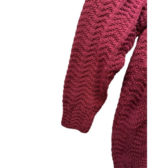 Bushwacker USA  Womens Cable Knit Turtleneck Sweater Size S Maroon 100% Cotton - Picture 6 of 13
